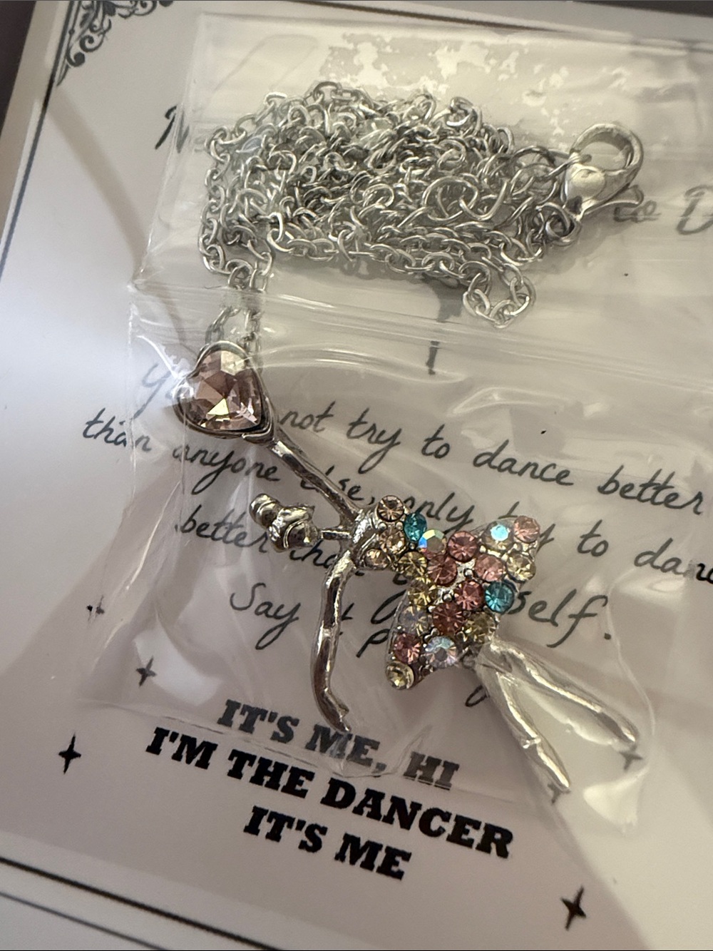 Silver and Multicolor Dancer Necklace
